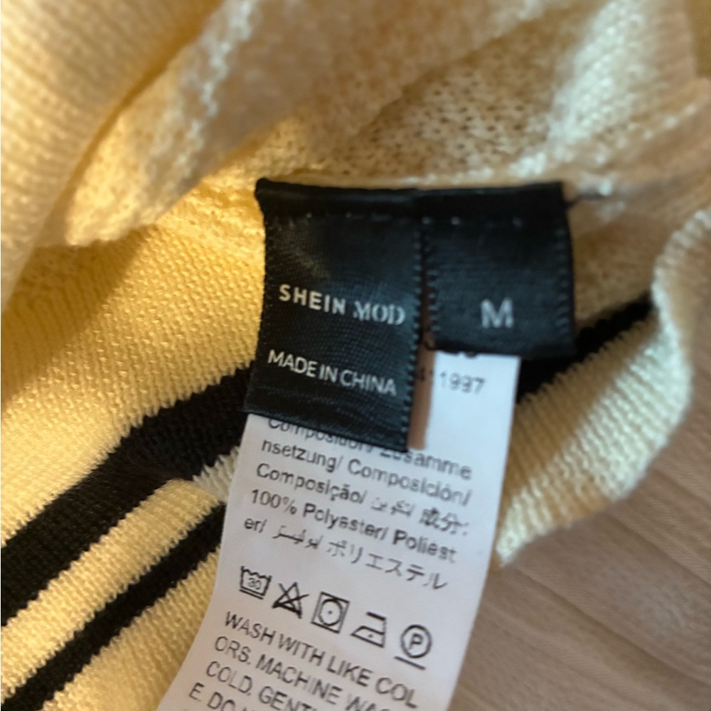 SHEIN Black and Cream Ribbed Crop Tank Top - Picture 6 of 6